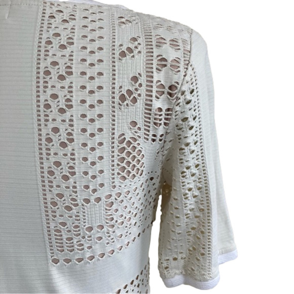 Abs Allen Schwartz cream lace body-con mini dress. Size S - Picture 4 of 9